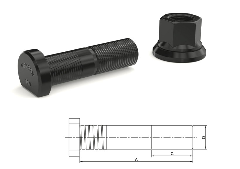 DRS-30227 - BPW DORSE ÇAKMA BİJON YM. 80MM TRAPEZ